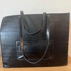 Béis Black Croc Work Tote gently worn